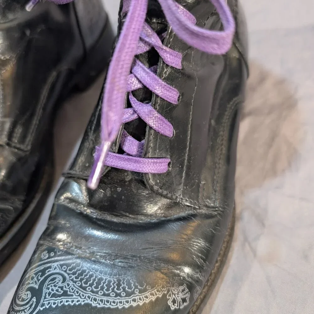 Robert Graham Mens Leeds Chukka Boots Black Purple Silver